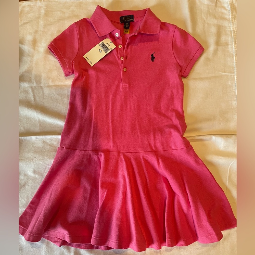 Big Girls Cotton Mesh Short Sleeve Polo Dress